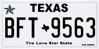 TX license plate BFT9563