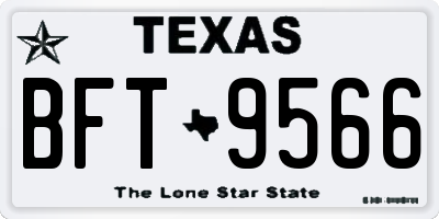 TX license plate BFT9566