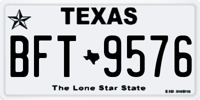 TX license plate BFT9576