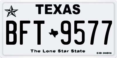TX license plate BFT9577