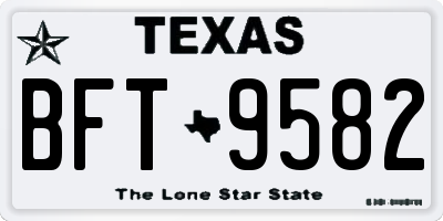 TX license plate BFT9582