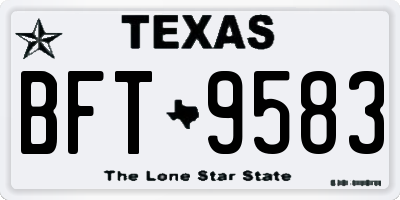 TX license plate BFT9583