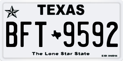 TX license plate BFT9592
