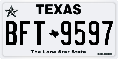 TX license plate BFT9597