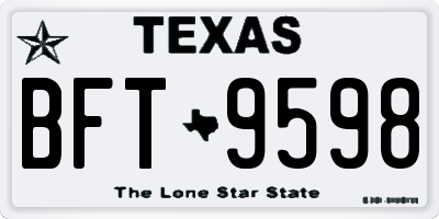 TX license plate BFT9598