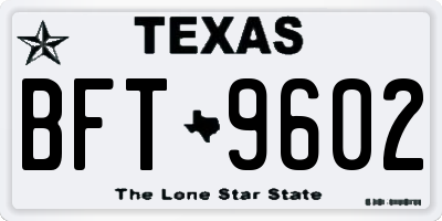 TX license plate BFT9602