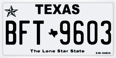 TX license plate BFT9603