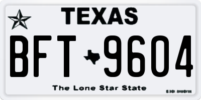 TX license plate BFT9604