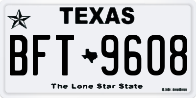 TX license plate BFT9608