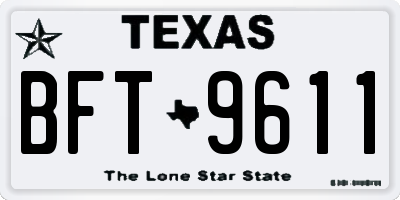 TX license plate BFT9611