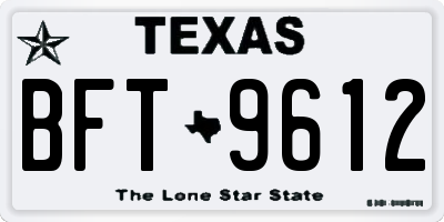 TX license plate BFT9612