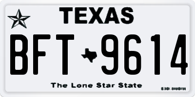 TX license plate BFT9614