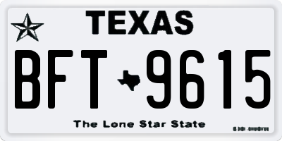 TX license plate BFT9615