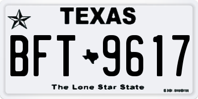 TX license plate BFT9617