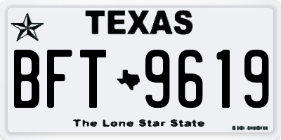 TX license plate BFT9619