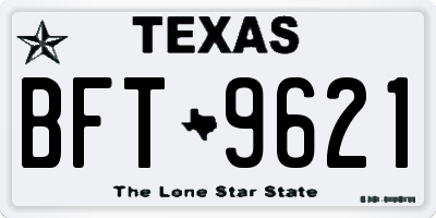 TX license plate BFT9621