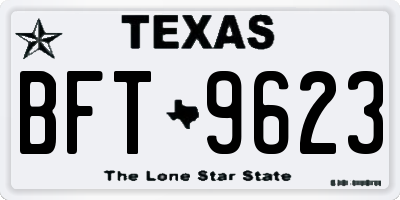 TX license plate BFT9623