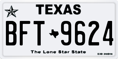 TX license plate BFT9624