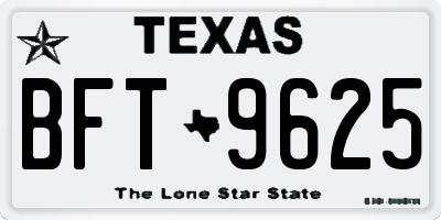 TX license plate BFT9625