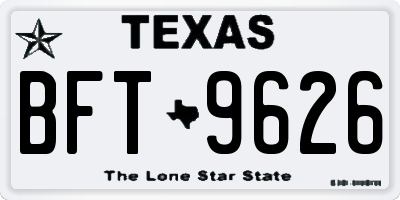 TX license plate BFT9626