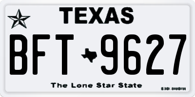TX license plate BFT9627