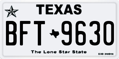 TX license plate BFT9630