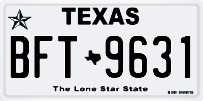 TX license plate BFT9631