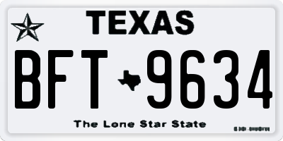 TX license plate BFT9634