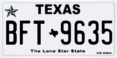 TX license plate BFT9635
