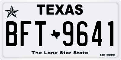 TX license plate BFT9641