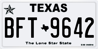 TX license plate BFT9642