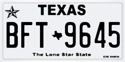 TX license plate BFT9645