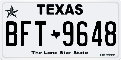 TX license plate BFT9648