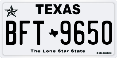 TX license plate BFT9650