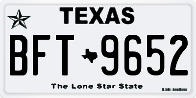 TX license plate BFT9652