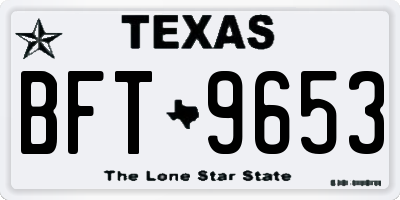 TX license plate BFT9653