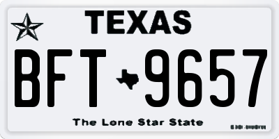 TX license plate BFT9657