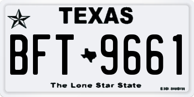 TX license plate BFT9661