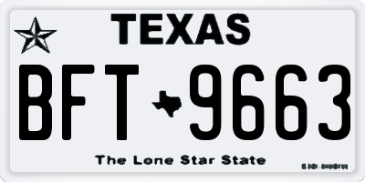 TX license plate BFT9663