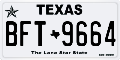 TX license plate BFT9664