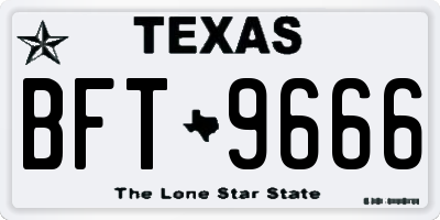 TX license plate BFT9666