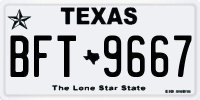 TX license plate BFT9667