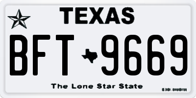 TX license plate BFT9669