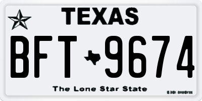 TX license plate BFT9674