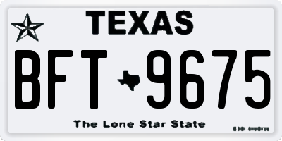 TX license plate BFT9675
