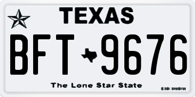 TX license plate BFT9676
