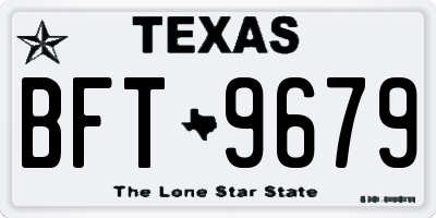 TX license plate BFT9679