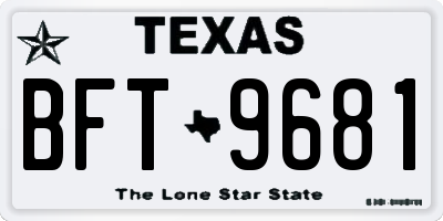 TX license plate BFT9681