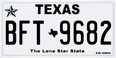 TX license plate BFT9682