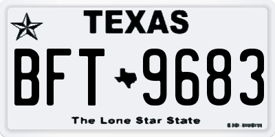 TX license plate BFT9683